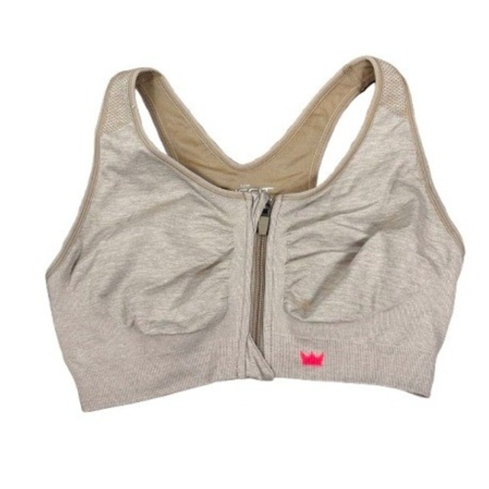 Shefit Lounge Bra Essential Honey Wheat Front Zip Sports Bra Size Luxe Large